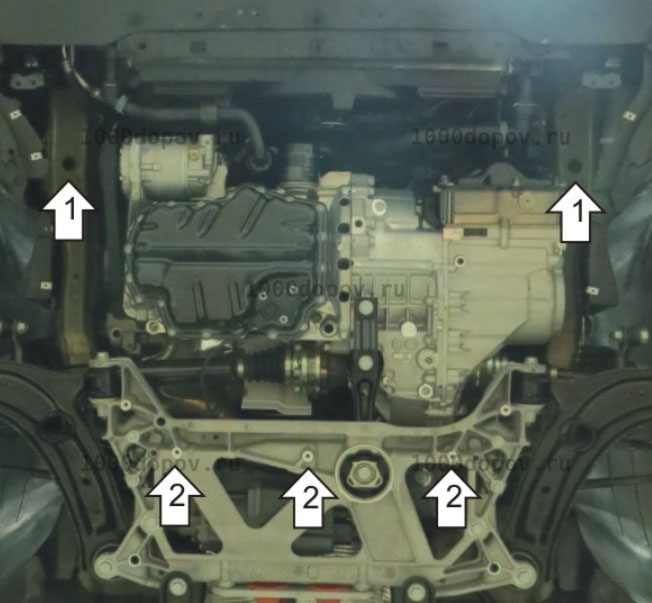 Защита Motodor 02736 Volkswagen Passat B8 2015-н.в. (Картер,КПП) — рисунок 3