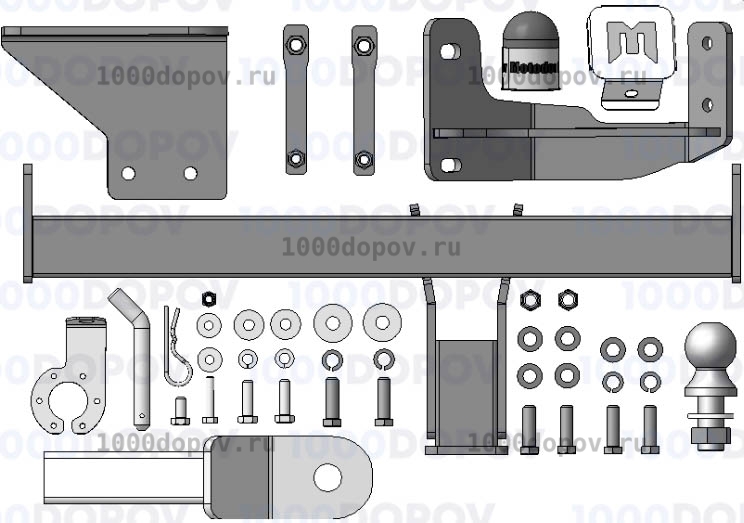 Фаркоп Motodor 98302-E Jac JS4 2021-н.в. (оцинк. шар) — рисунок 3