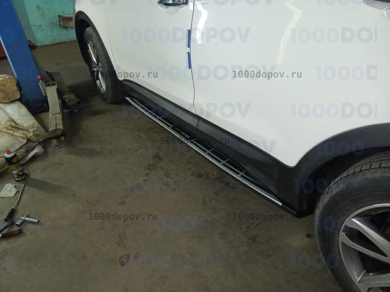 Пороги подножки на Hyundai Santa Fe 3 2012-2018 (кроме Grand) — рисунок 5
