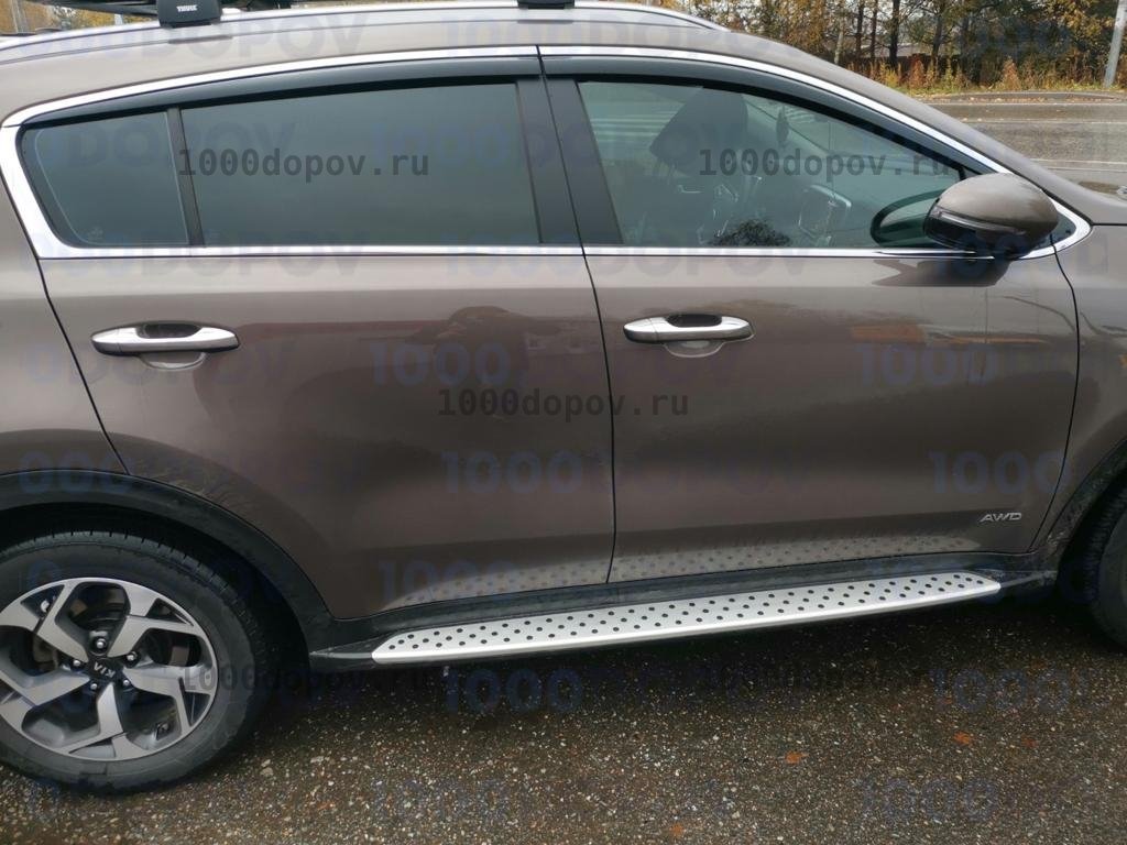 Пороги подножки на Kia Sportage 2016-2022 (в стиле BMW) — рисунок 15