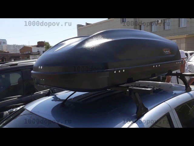 Автобокс  Аэродинамический 360 литров чёрный "Turino Compact" с односторонним открыванием — рисунок 6