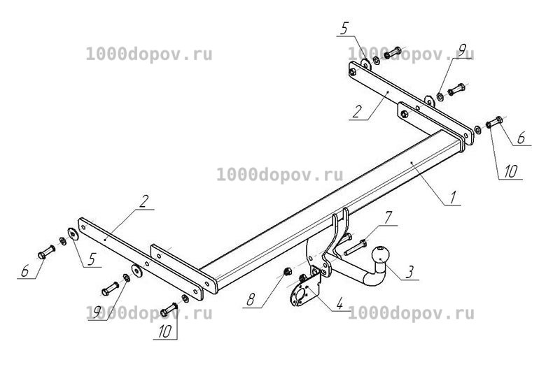 Фаркоп Avtos SK 06 Skoda Superb 2 2008-2013 — рисунок 7