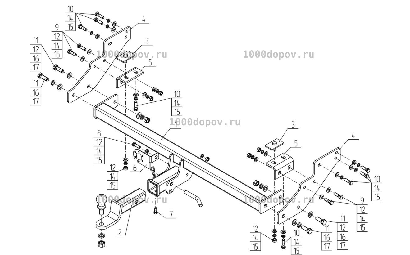 Фаркоп Avtos MI 31B Mitsubishi L200 2024-н.в. — рисунок 1