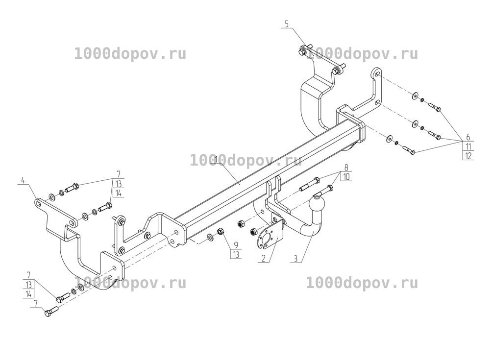Фаркоп Avtos CN 02 Toyota Proace, Proace Verso 2016- — рисунок 7
