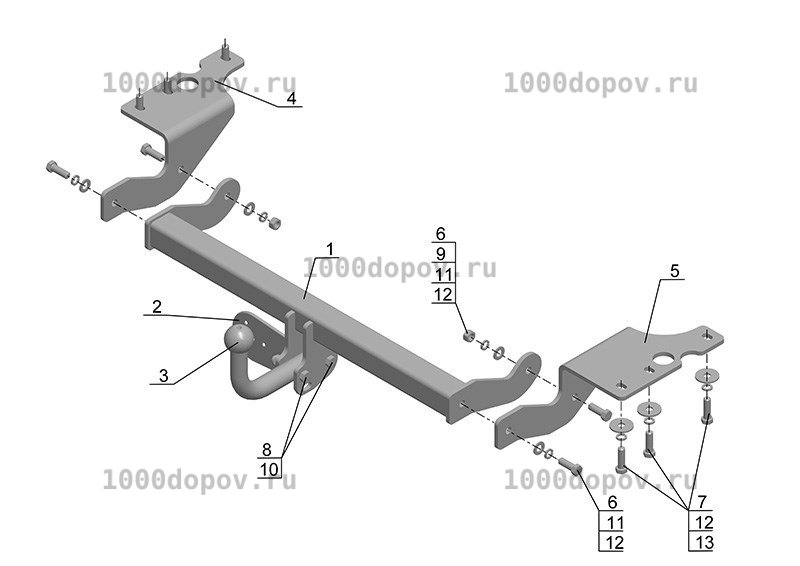 Фаркоп Avtos TY 24 Toyota Verso 2008-2012 — рисунок 8