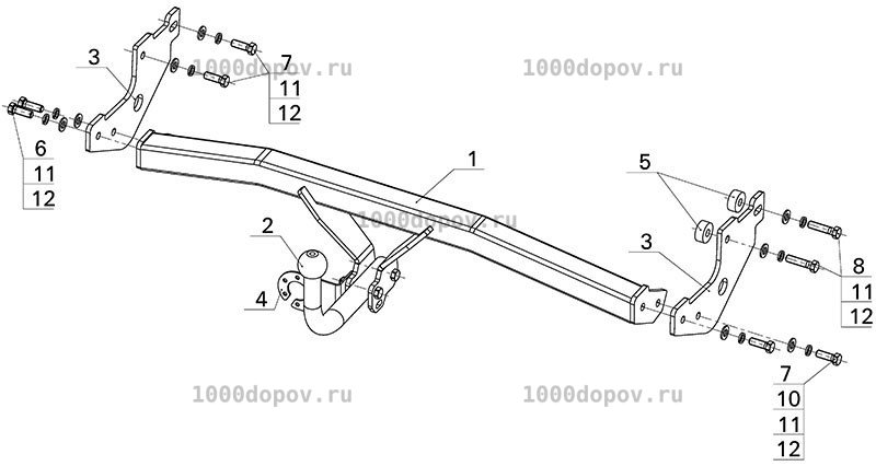 Фаркоп Avtos HY 16 Hyundai Getz 2005-2011 — рисунок 13