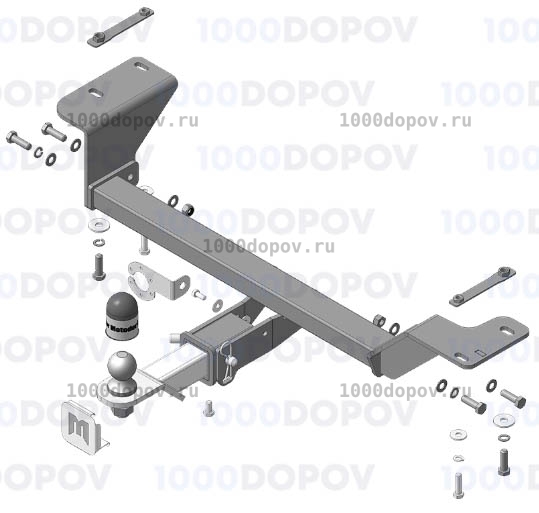 Фаркоп Motodor 98302-E Jac JS4 2021-н.в. (оцинк. шар) — рисунок 2