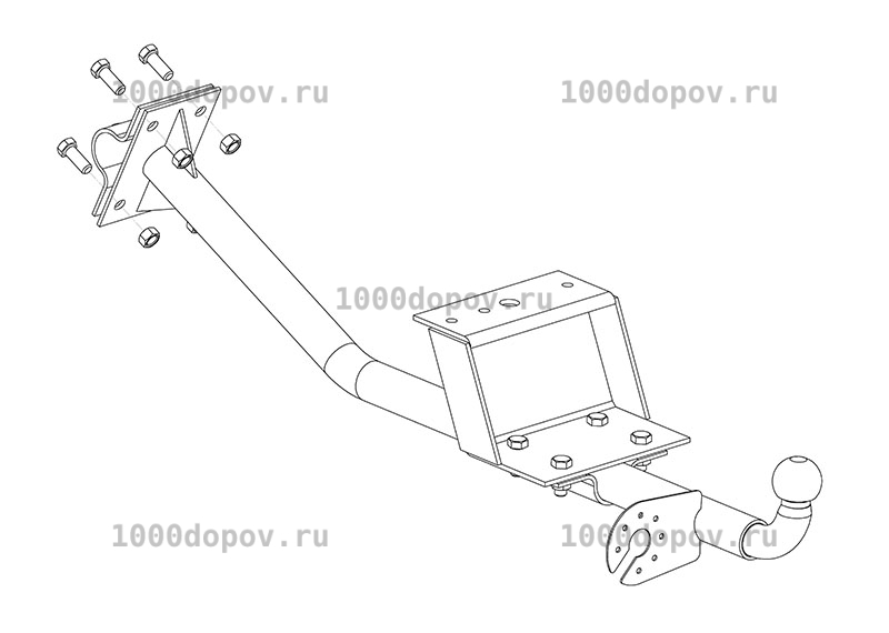 Фаркоп Avtos Gaz-06 Газ 3221, 2705 1995-н.в — рисунок 2