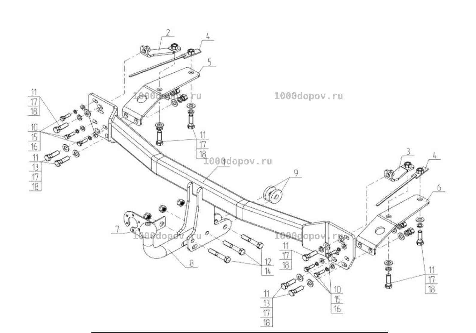 Фаркоп Avtos HN 06 Honda CR-V 2017-2022 — рисунок 7