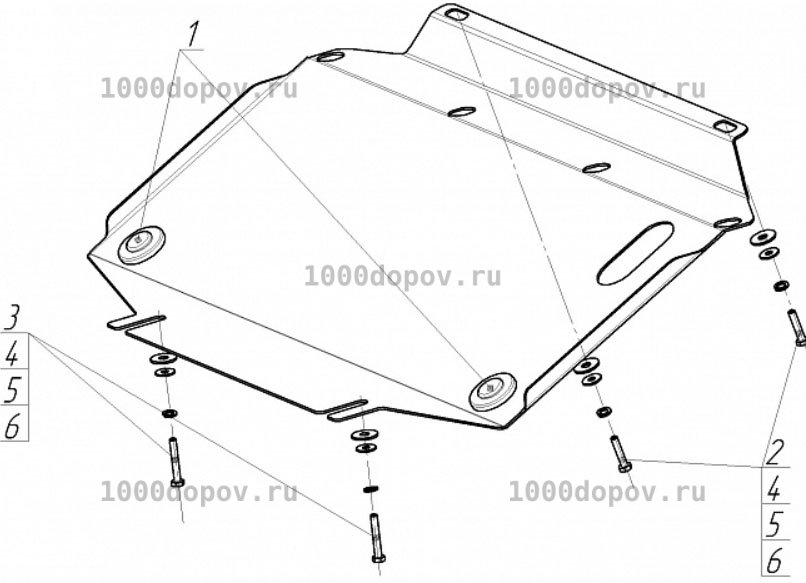Защита Motodor 01438 Nissan Navara 2004-2010 (Радиатор) — рисунок 2