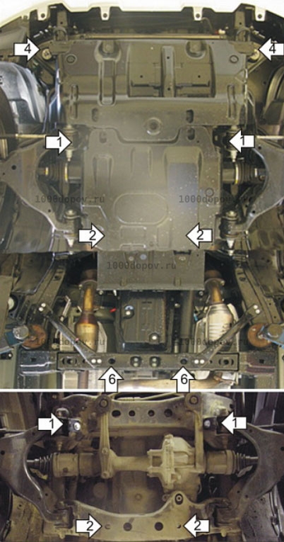 Защита Motodor 15002  Lexus GX 470 2001-2009. (Картер, Кпп, Перед. дифференциала) — рисунок 5