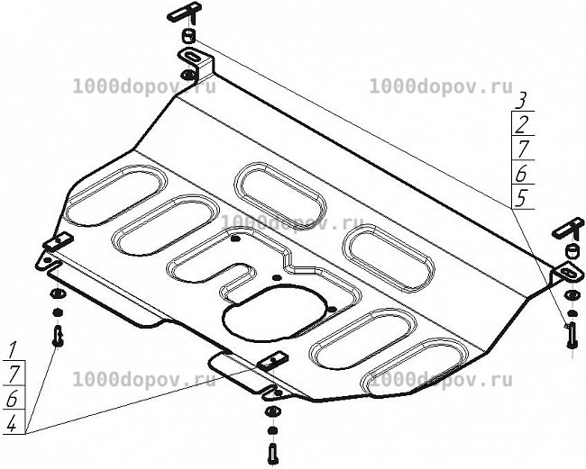 Защита Motodor 72543 на Toyota Vitz 2005-2010 (Картер, КПП.) — рисунок 2