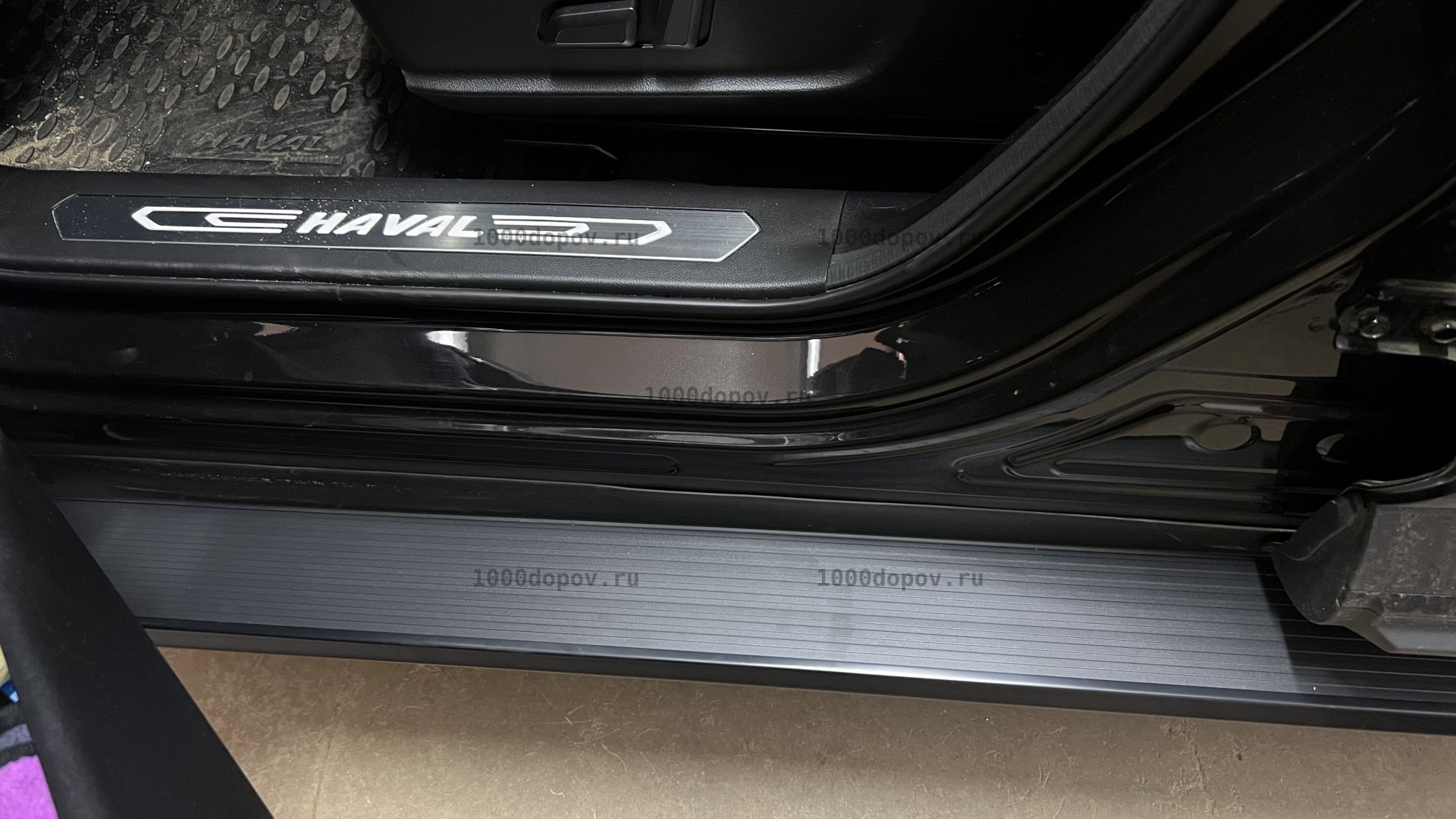 Пороги подножки Haval F7 2019-2024 блэкаут — рисунок 14