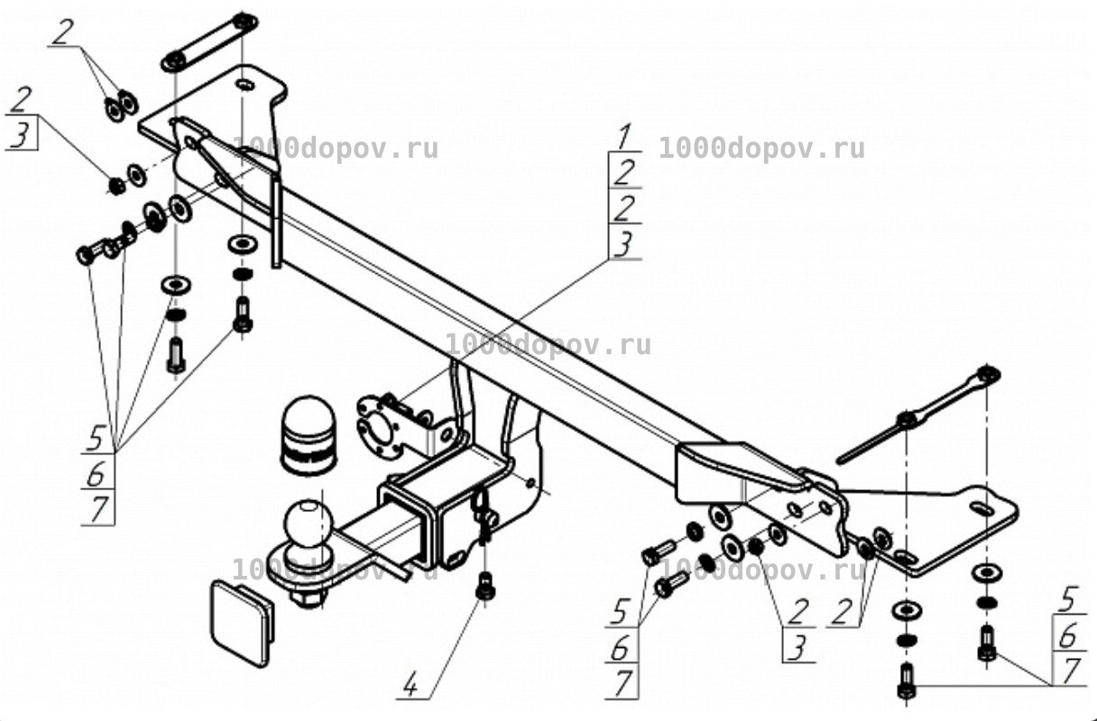 Фаркоп Motodor 94205-E Geely Atlas Pro 2021-н.в. — рисунок 1