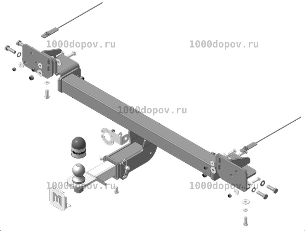 Фаркоп Motodor 97202-E Changan CS75 FL 2018 - н.в (хром. шар) — рисунок 3