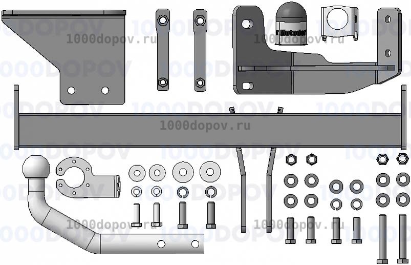 Фаркоп Motodor 98301-A Москвич 3 2022-н.в. (оцинк. шар) — рисунок 3
