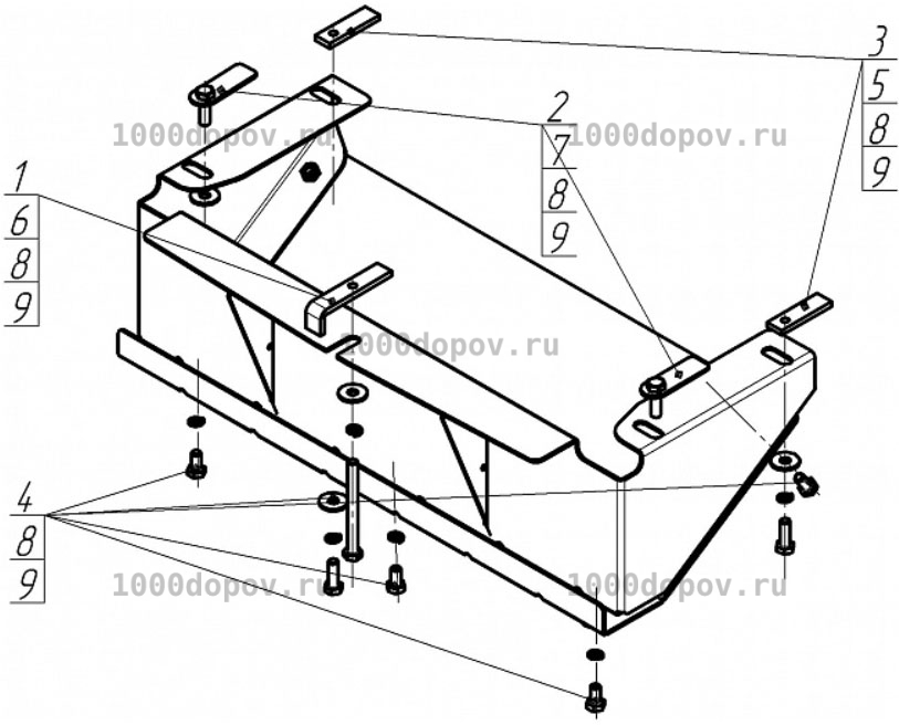 Защита Motodor 16506 UAZ Pickup 2009-н.в. (Рулевых тяг) — рисунок 2