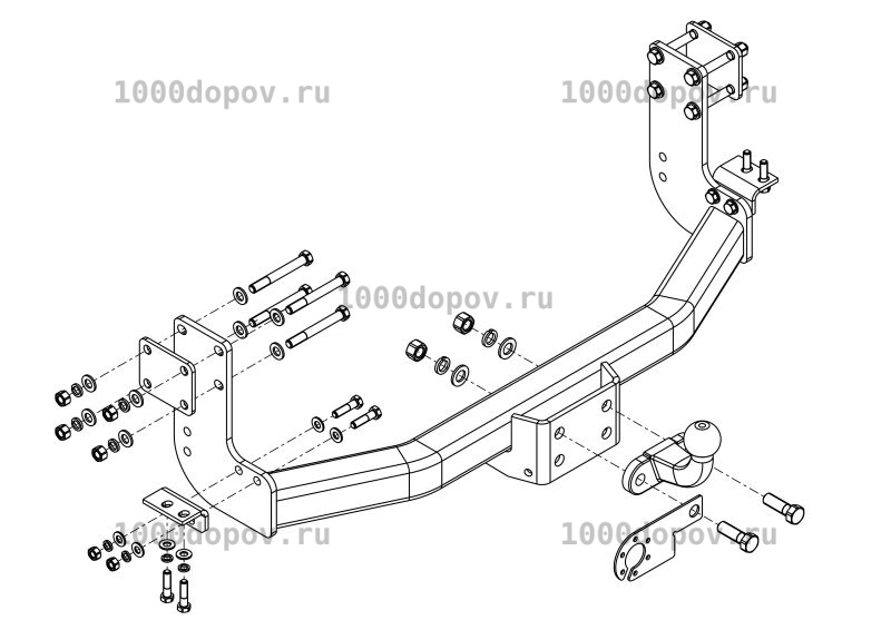 Фаркоп Avtos MB 09 Mercedes Sprinter 1995-2006 кроме L1 — рисунок 1
