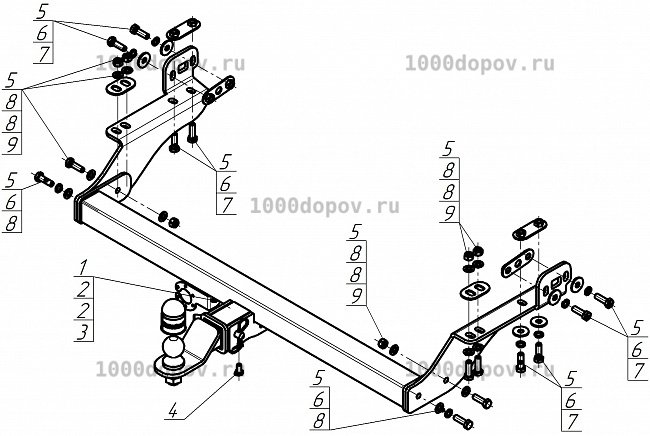 Фаркоп Motodor 98303-E Sollers ST9 2025-н.в. — рисунок 1