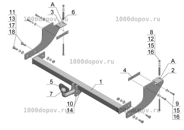 Фаркоп Avtos GW 07 Great Wall Safe SUV 2006-2010 — рисунок 10