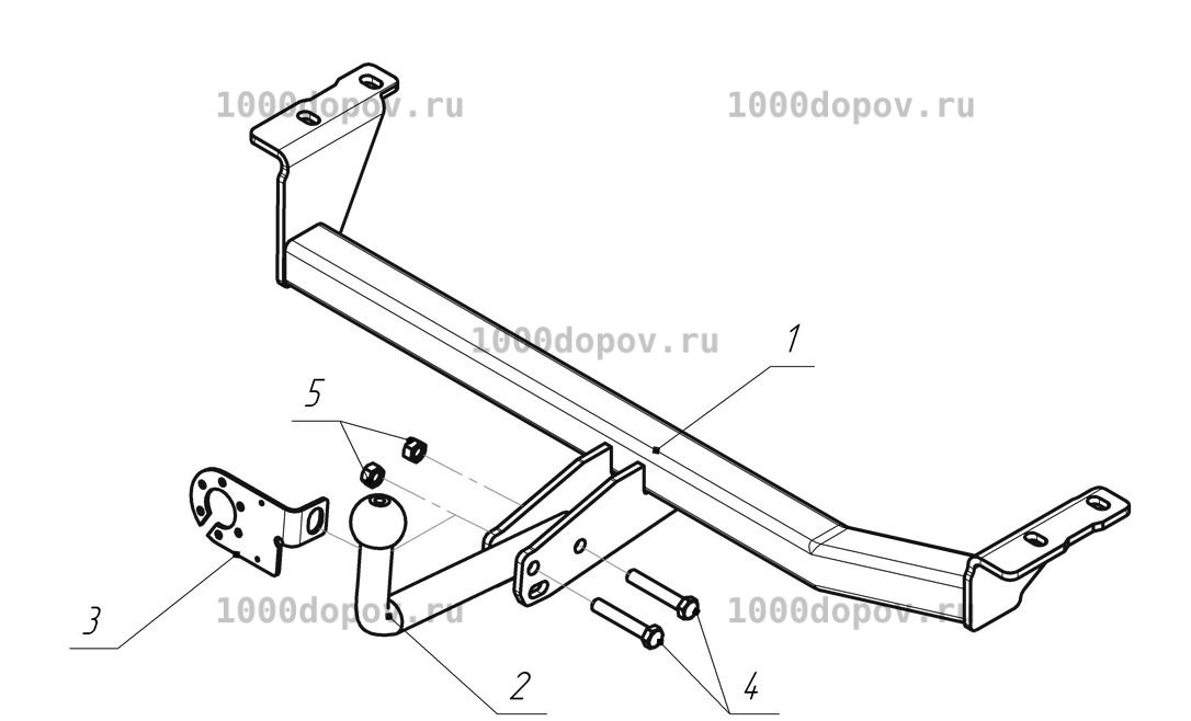Фаркоп Avtos TY 31 Toyota Yaris Verso 2000-2006 — рисунок 1