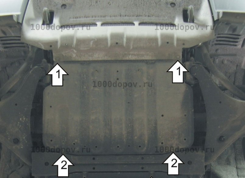 Защита Motodor 61306 Mitsubishi Pajero IV 2006-2020 (Картер, Перед. дифференциал) — рисунок 3