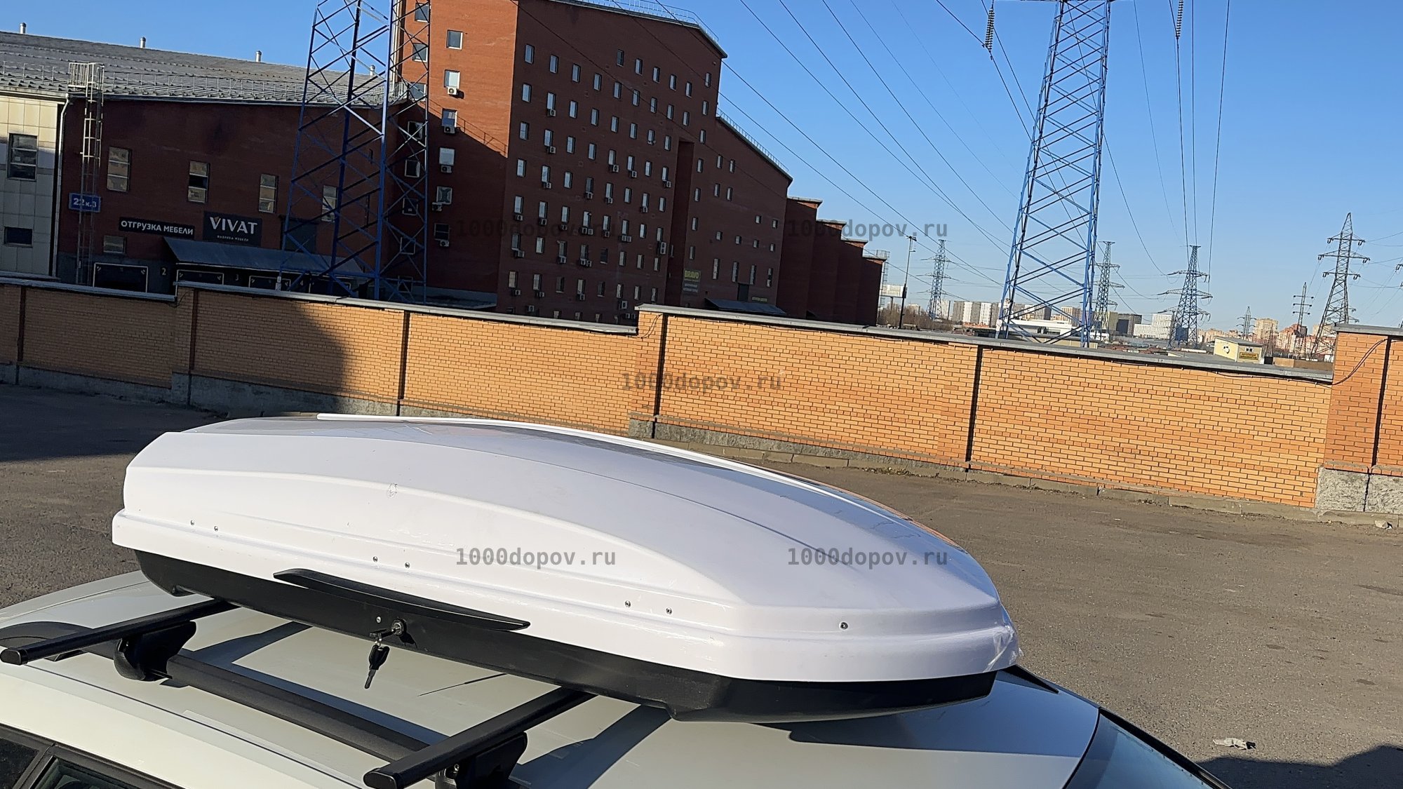 Автобокс на крышу (550 л.) двусторонний белый 175/80/30 — рисунок 8