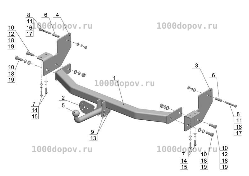 Фаркоп Avtos IS 01 Isuzu D-Max 2008-2012 — рисунок 2