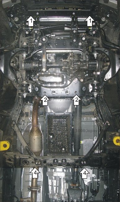 Защита Motodor 32503 на Toyota Land Cruiser Prado 150 2009-н.в. (Картер, КПП, передний дифференциал) — рисунок 4