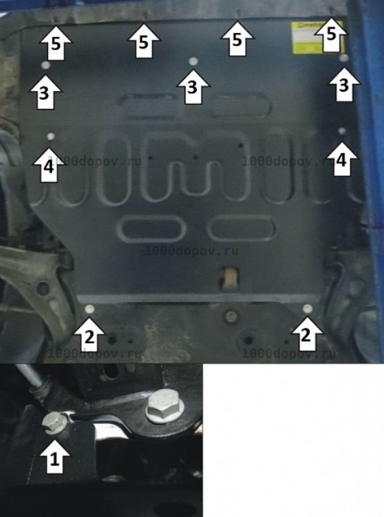 Защита Motodor 79004 CheryExeed TXL 2020-2021 (Картер, Кпп) — рисунок 3