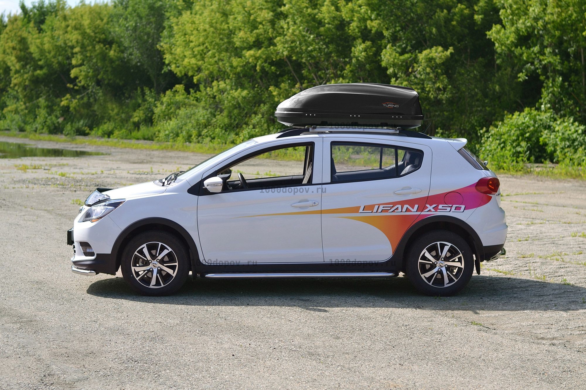 Автобокс ПТ Групп Turino Compact (360 л.) двусторонний черный — рисунок 1
