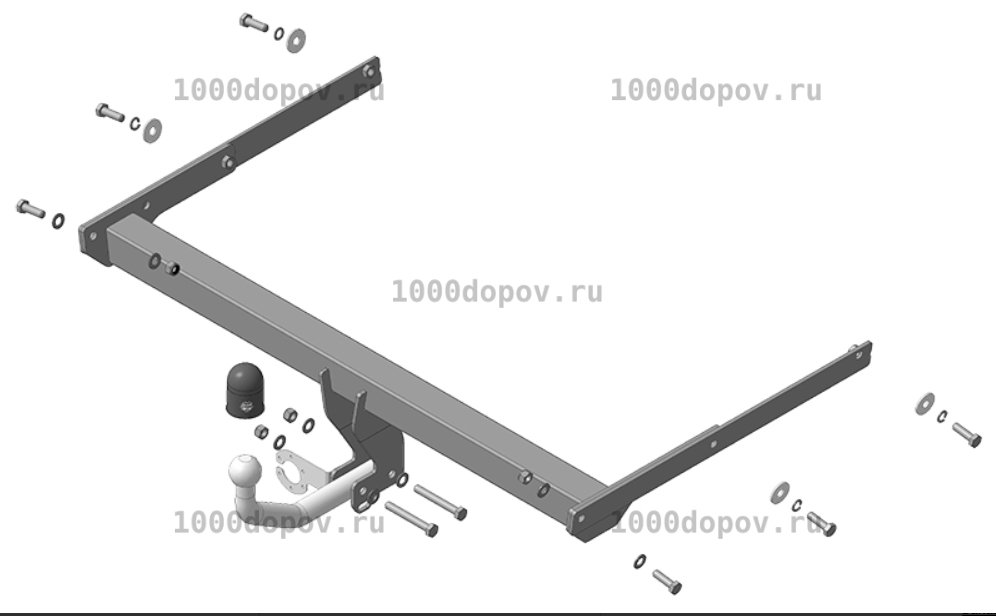 Фаркоп АвтоСтандарт F102A Ford Kuga 2013-н.в. (кроме "свободные руки",оцинк. шар) — рисунок 3