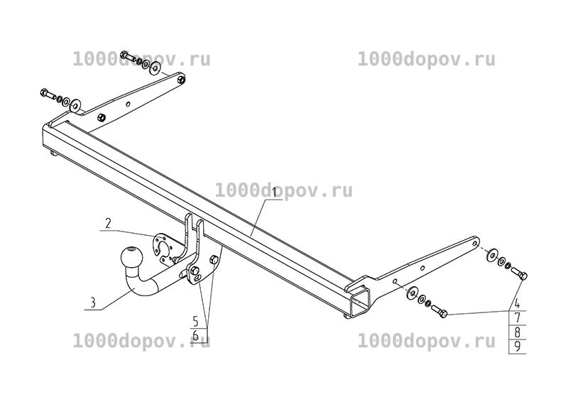 Фаркоп Avtos VW 35 Volkswagen Tiguan 2 2016-н.в. — рисунок 16