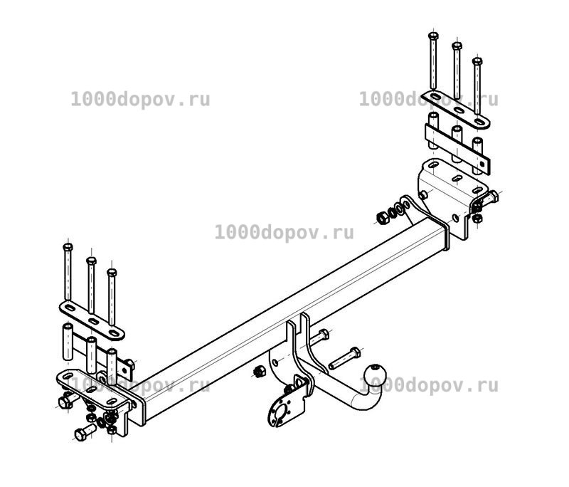 Фаркоп Avtos NS 12 Nissan Patrol GR 01/1998-2004 — рисунок 1