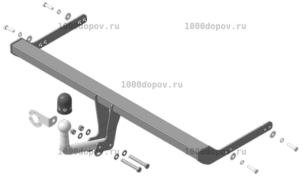 Фаркоп АвтоСтандарт S101A Skoda Rapid 2012-н.в. (оцинк. шар) — рисунок 2