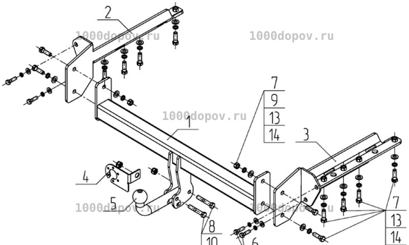 Фаркоп Avtos SU 07 Subaru Forester 2013-н.в. — рисунок 2