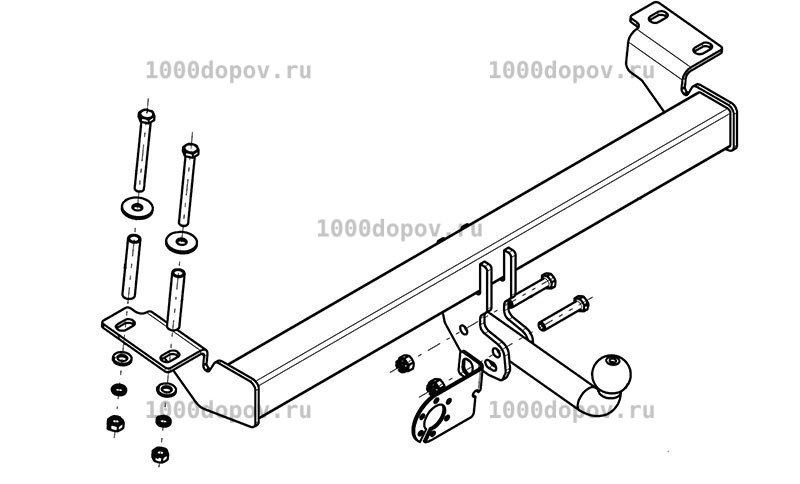 Фаркоп Avtos TY 16 Toyota RAV4 2000-2004 — рисунок 5