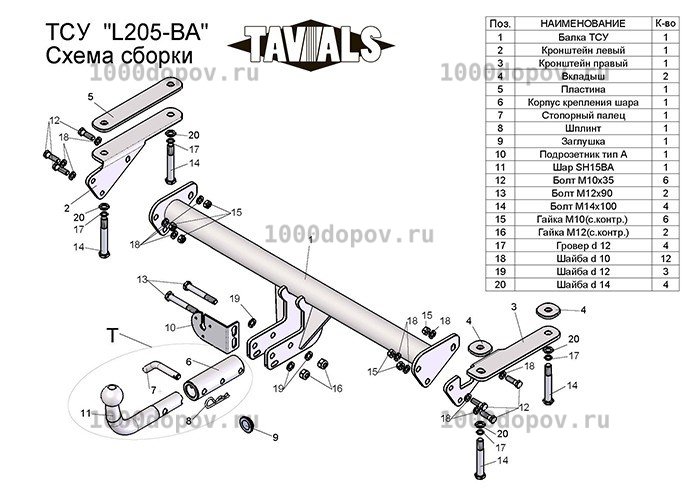 Фаркоп TAVIALS L205-BA Land Rover Freelander 2 (LF) 2006-2015 — рисунок 13