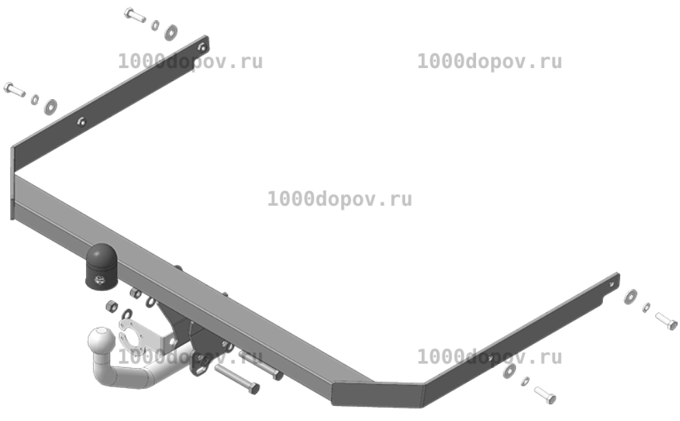 Фаркоп АвтоСтандарт F101A Ford Focus 2 седан 2005-2011 (оцинк. шар) — рисунок 2