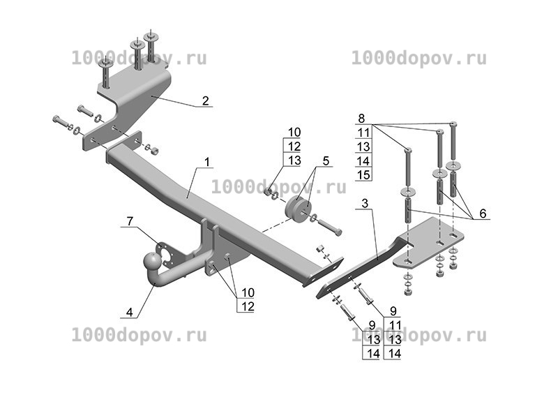 Фаркоп Avtos GW 11 Great Wall Hover H6 2013-н.в. — рисунок 3