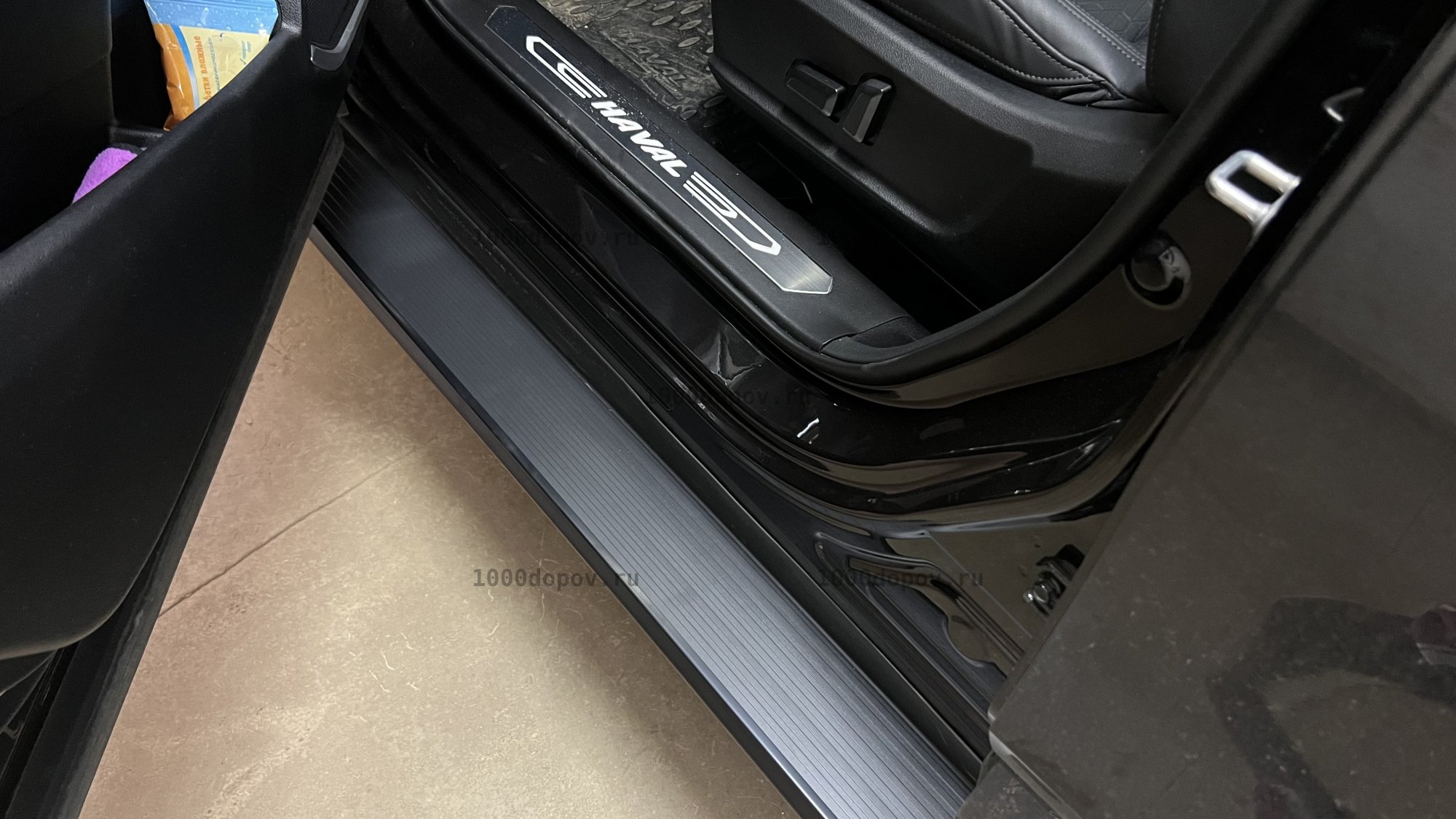 Пороги подножки Haval F7 2019-2024 блэкаут — рисунок 5