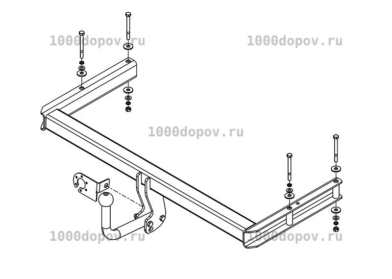 Фаркоп Avtos VW 30 Volkswagen Passat B5 1996-2005 — рисунок 8