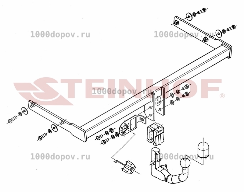 Фаркоп Steinhof S-356 Skoda Yeti 2009-2018 (быстросъемный) — рисунок 2