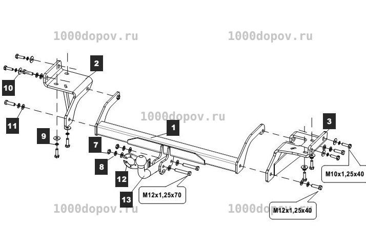 Фаркоп Baltex 10309912 Hyundai Tucson 2015-2018 — рисунок 1