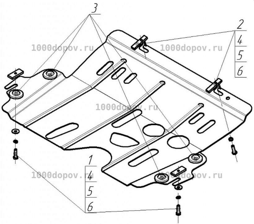 Защита Motodor 01716 Renault Clio Symbol 1998-2008 (Картер, Кпп) — рисунок 2