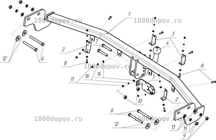 Фаркоп Avtos HY 24 Hyundai Santa Fe 2006-08/2012 — рисунок 13