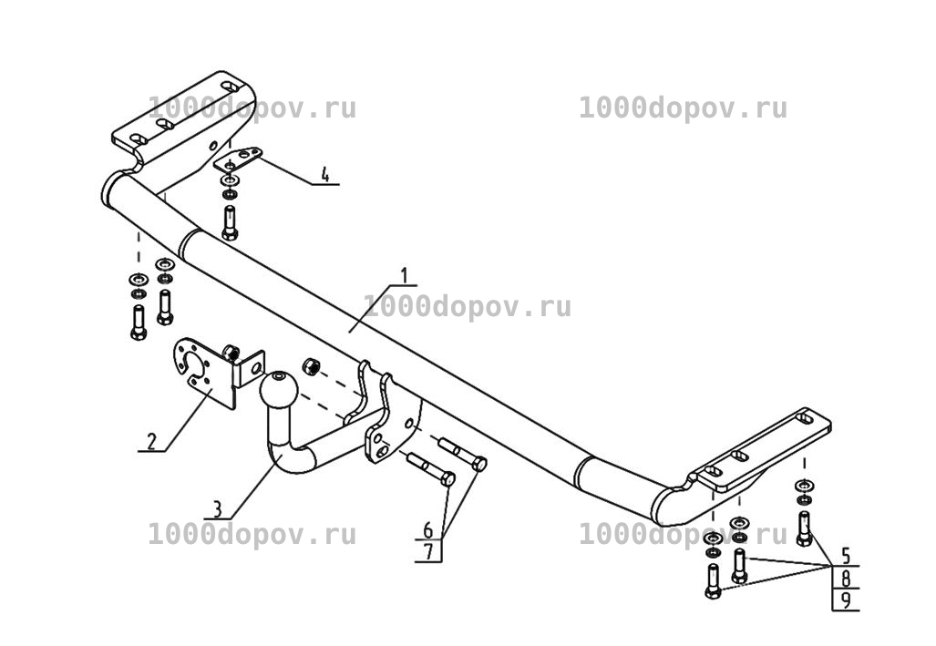 Фаркоп Avtos VL 06 Volvo S60 salon 2000-2010 — рисунок 4