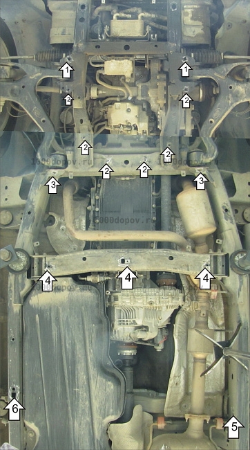 Защита Motodor 383203 на Land Rover Discovery IV 2009-2017 (Картер, КПП, Разд. коробка) — рисунок 4