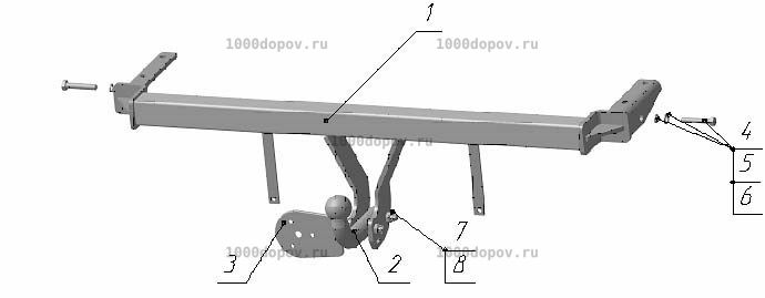 Фаркоп Avtos CE 02 Chery Fora 2007-2010 — рисунок 2