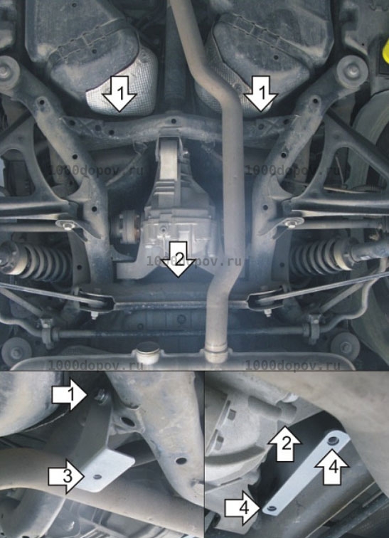 Защита Motodor  32710 на Volkswagen Touareg 2002-2018 (Зад. дифф.) — рисунок 2
